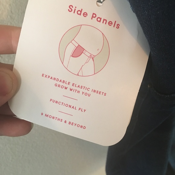 Isabel Maternity Dark Wash Bermuda Shorts - Picture 5 of 7